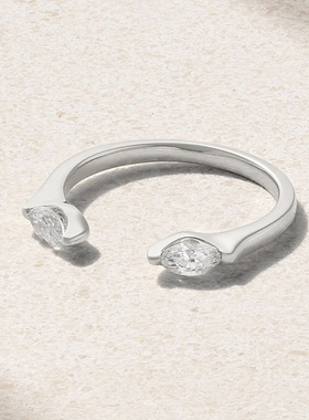 欧美热销爆款s925纯银椭圆锆石个性百搭感轻奢开口戒指