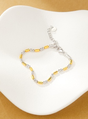 意大利 S925银2.5m八角塔形间波浪桶珠手链