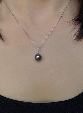 大溪地施家项链高级纯银珍珠s925