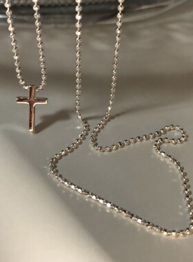 韩版S925银十字架项链女复古时尚波光粼粼满天星锁骨链叠戴气质潮