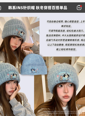 骑行保暖护耳针织帽女冬季冷帽