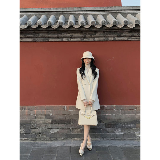 Retro suit waist wool jacket