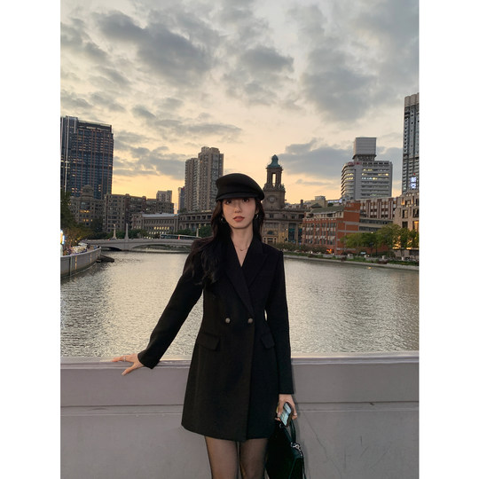 Retro suit waist wool jacket