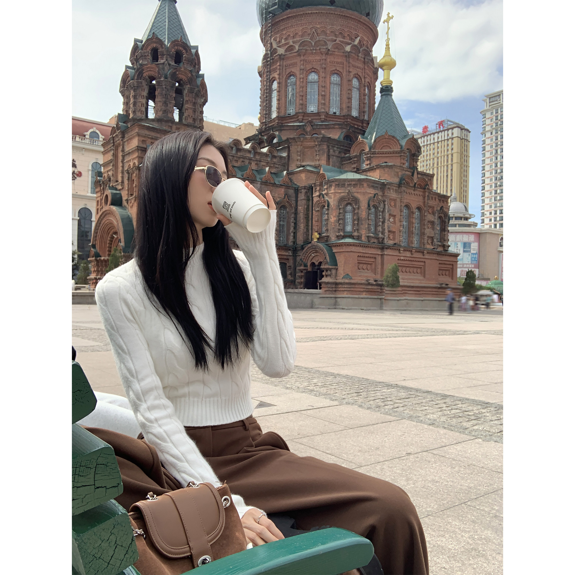 MULVAN黑色半高领针织麻花毛衣女秋冬修身显瘦长袖针织衫短款上衣,淘宝优惠券,粉丝福利购,淘宝优惠卷