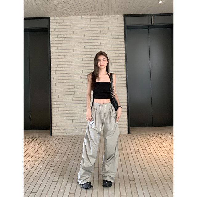 Chest pad suspender vest navel halter neck top