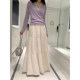 White velvet skirt for women autumn knitted cake skirt