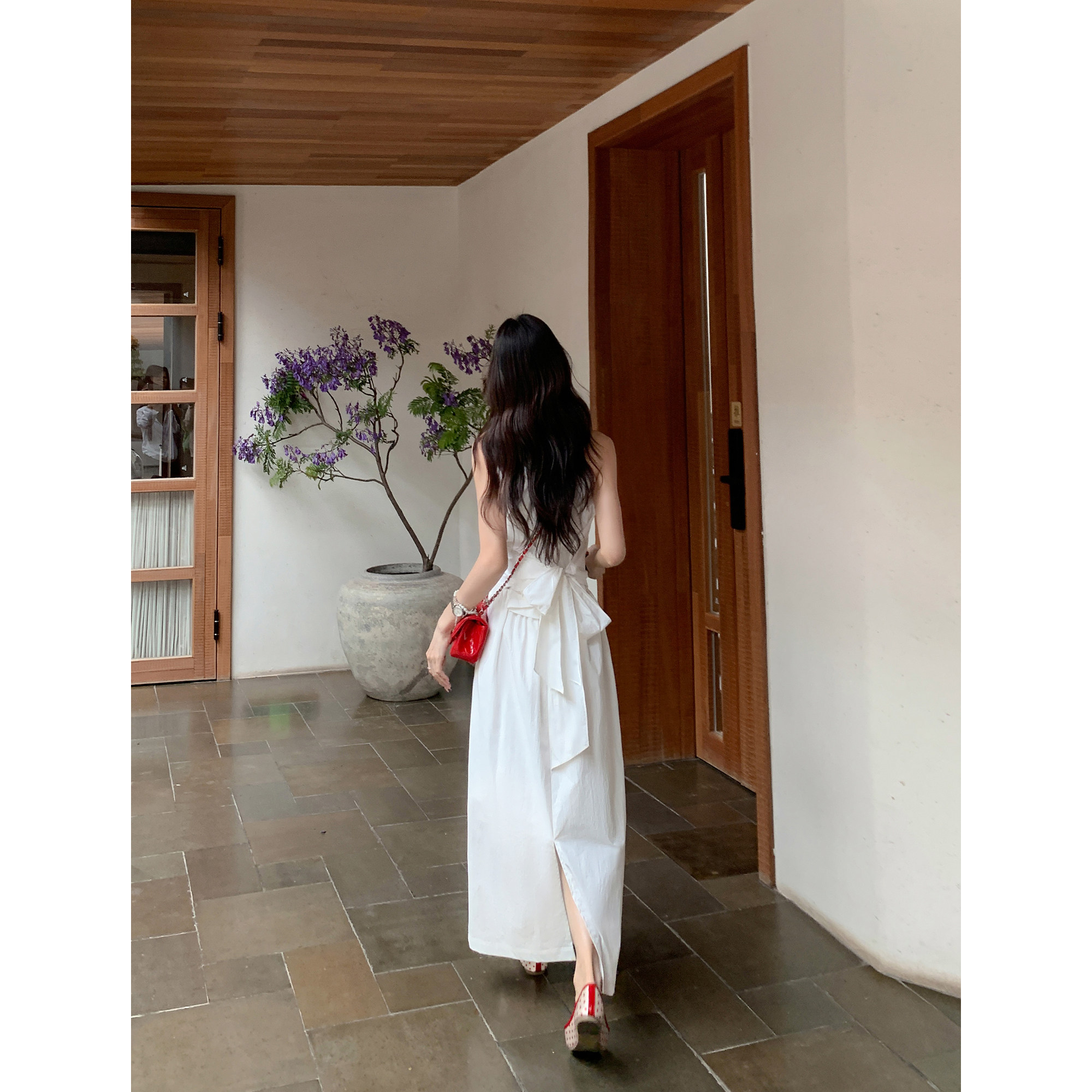 MULVAN 设计感蝴蝶结无袖背心+高腰a字半身长裙套装女夏新款,淘宝优惠券,粉丝福利购,淘宝优惠卷