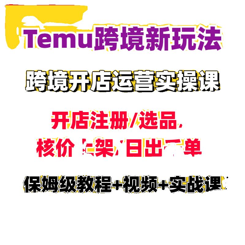 Temu实战课程拼多多跨境电商运营教程零基础注册开店TEMU选品教学 - 图3