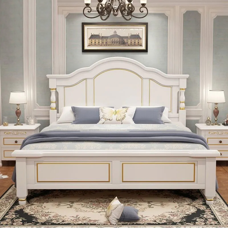 美式实木床1.8米主卧婚床储物床1.5米双人床轻奢现代简约田园风床