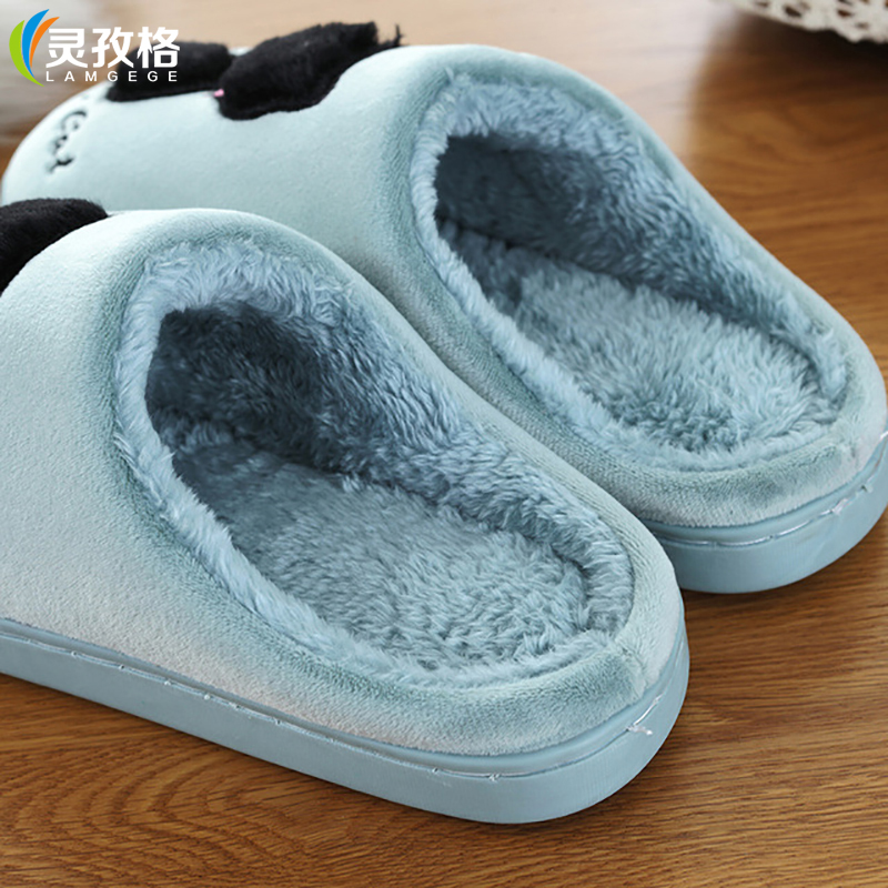 棉拖鞋女秋冬季防滑厚底室内保暖包跟居家用情侣毛绒家居地板冬天 - 图3