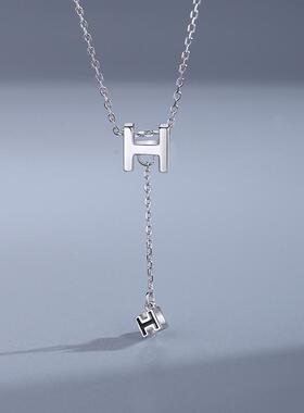 蔡文静宁悦同款H字母项链