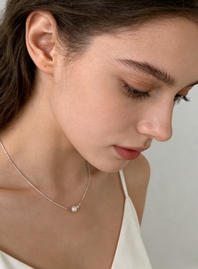 首发！但愿人长久沈月周渔珍珠项链通体S925纯银锁骨链轻奢高级感