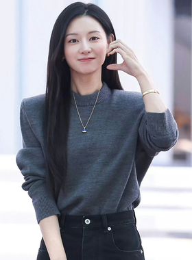 首发！金智媛同款青金石小裙子扇形项链高级感轻奢锁骨链时尚设计