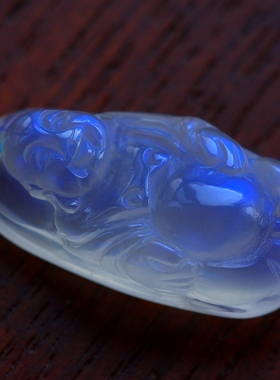 ◆佛缘◆超清透蓝色光晕月光石佛公