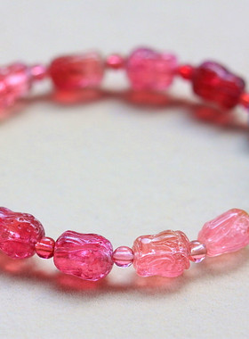 精挑细选色彩浓郁全彩碧玺手链