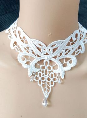 新品颈链黑色项链蕾丝锁骨链