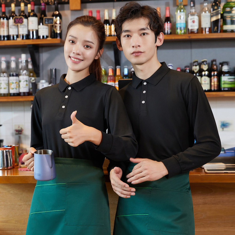 工作服定制餐饮火锅店长袖男女t恤 成明威尔爱美鑫思店T恤