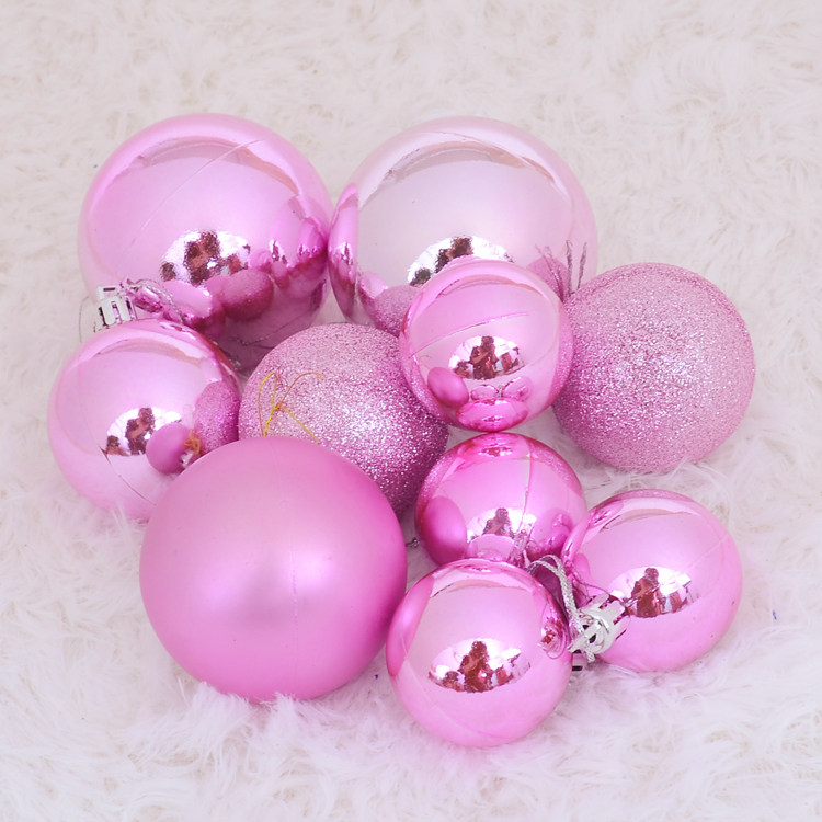 金色圣诞球电镀圣诞树装饰挂件红色银色白色绿色蓝色粉色亮光彩球,淘宝优惠券,粉丝福利购,淘宝优惠卷