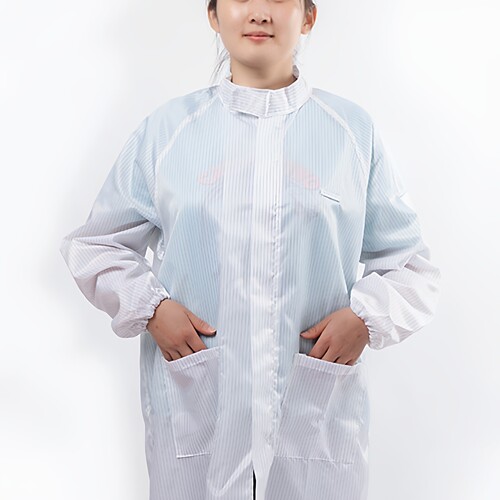 无尘工作服防静电大褂长款无尘衣车间男女防护服电子食品厂洁净服 - 图1