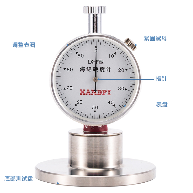 艾德堡海绵硬度计邵氏橡胶硬度计LX-F海棉发泡泡沫珍珠棉检测-图1