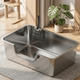 Integrated stainless steel extra large splash-proof cat litter box