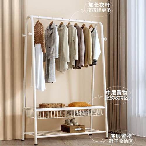 衣帽架落地家用卧室挂衣架房间简易收纳晾衣架阳台室内晒衣服架子 - 图2