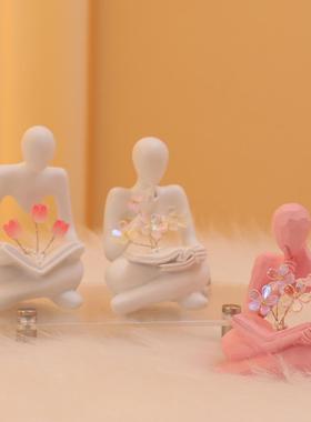 郁金香小夜灯花束手工新创意摆件