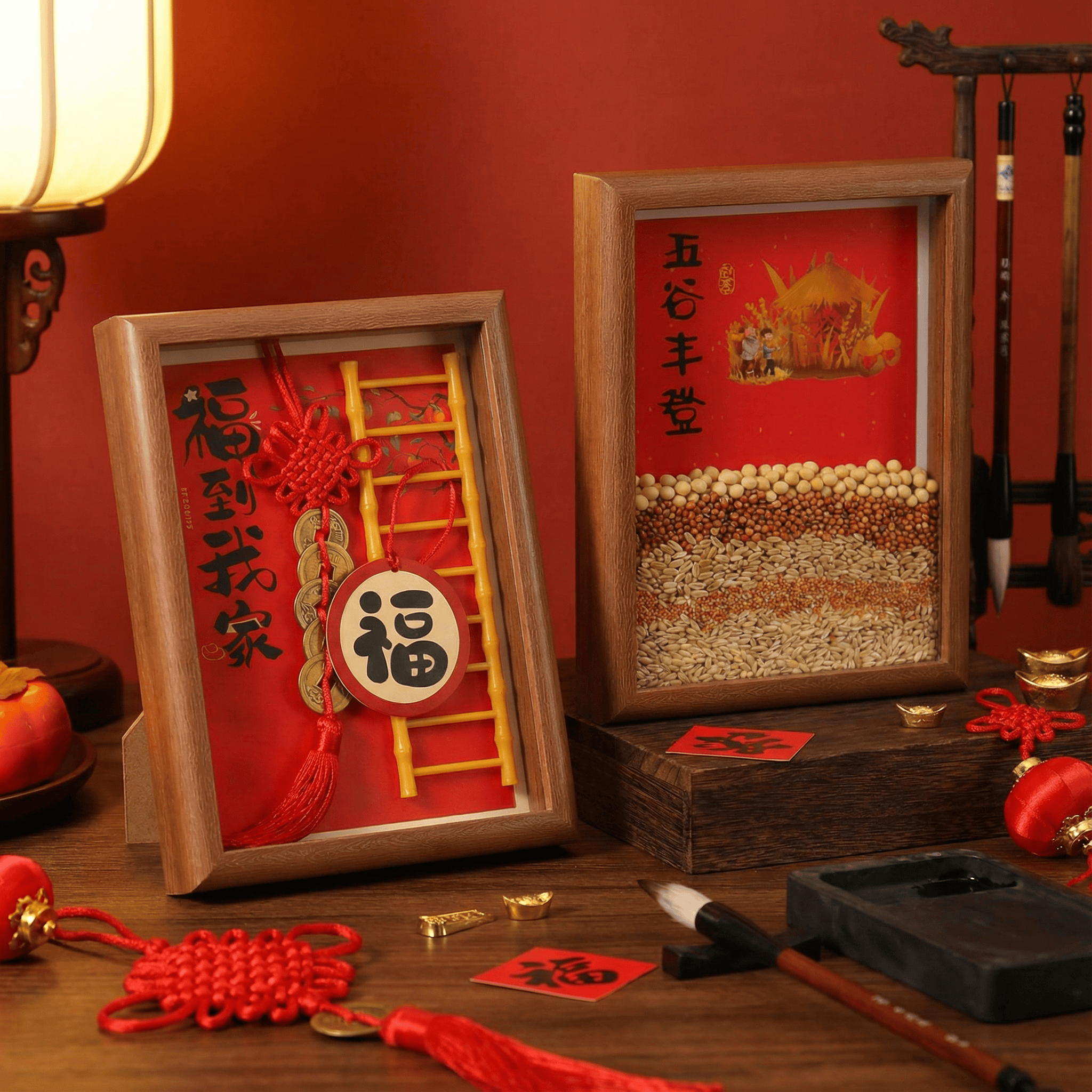 马年新年装饰五谷丰登相框摆件春节过年客厅桌面氛围布置道具家用,淘宝优惠券,粉丝福利购,淘宝优惠卷