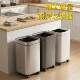 Double layer trash can lid stainless steel household toilet kitchen