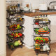 Stretchable folding fruit and vegetable storage rack floor-standing