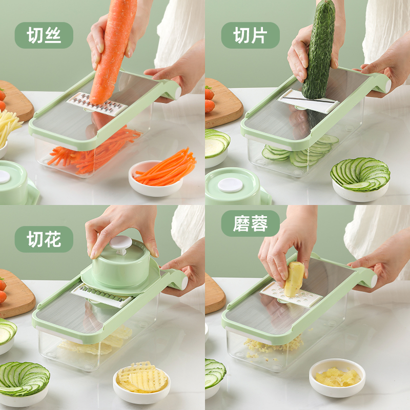 居家家切菜器家用土豆黄瓜胡萝卜刨丝器厨房多功能切片护手擦丝器 - 图0
