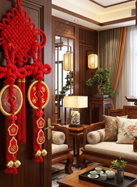 马年铜钱挂件万字结春节装饰家用