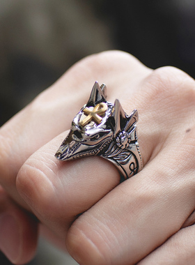 阿努比斯防身日韩风钛钢潮男戒指
