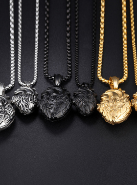 钛钢可打开爱心项链欧美百搭吊坠