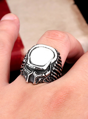 异形铁血战士男士戒指朋克潮男