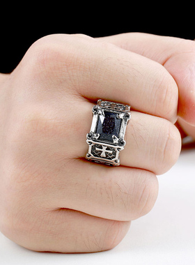 宝石十字架戒指男个性潮男单身