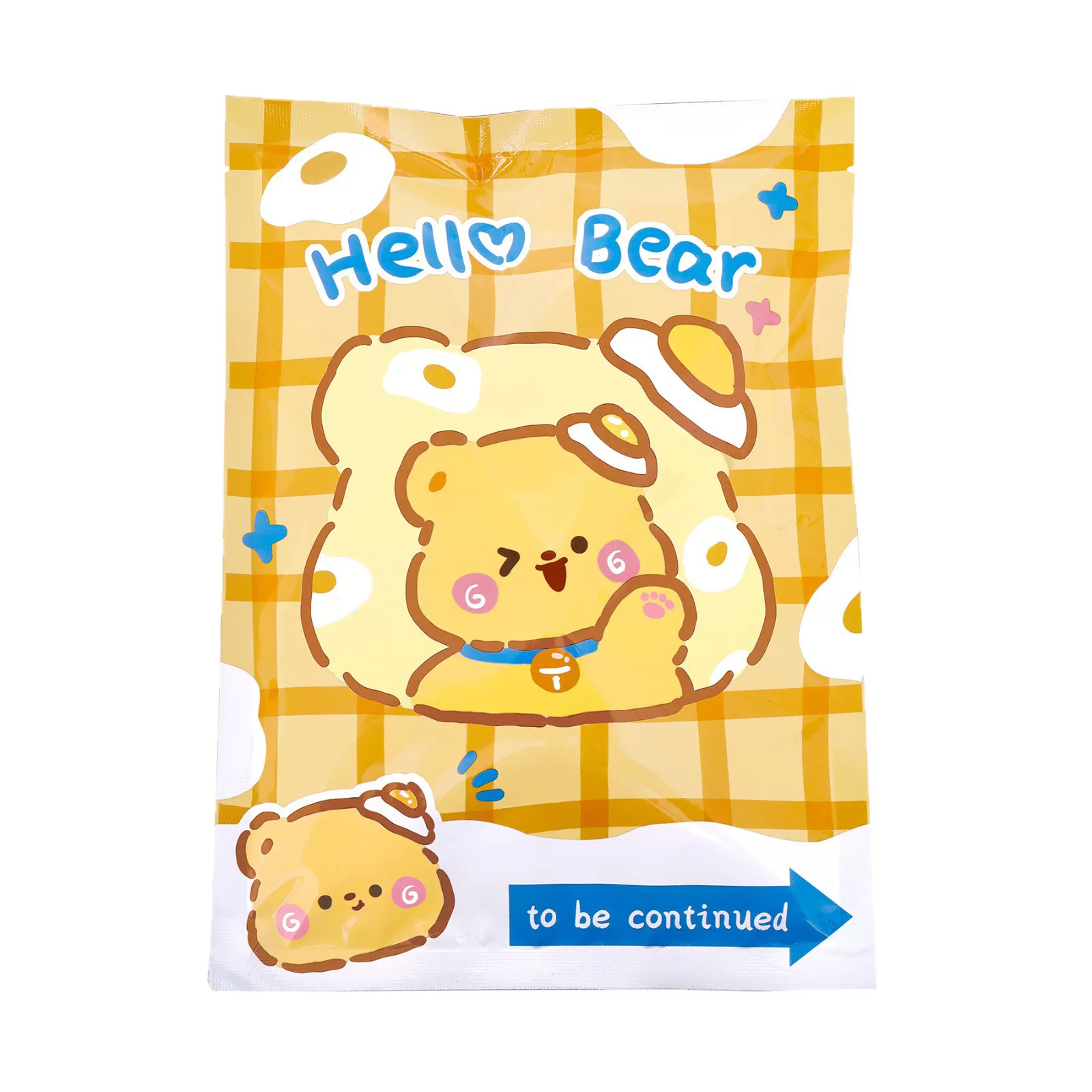 Yellow stationery, set, award, bag, with little bears, 10 pieces, Birthday gift