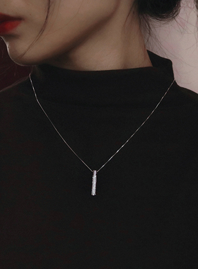 m家简约几何长条项链女ins一字