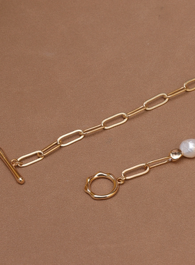 巴洛克珍珠锁骨链高亮休闲可爱风