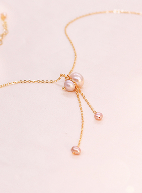 M家小众设计吊坠新款锁骨链珍珠