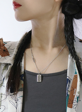 小众设计不对称长款链条项链