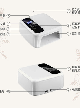 白色方块美甲光疗灯插电无线充电