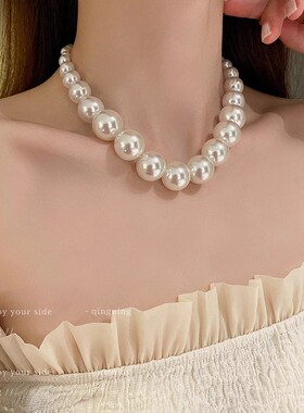 夸张项链大号珍珠款女颈链高级感轻奢小众锁骨链2025新款爆款配饰