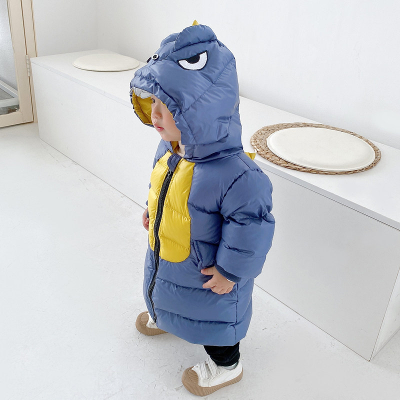 齐跃儿童羽绒服男女童2025冬小恐龙加厚宝宝中长款白鸭绒免洗外套,淘宝优惠券,粉丝福利购,淘宝优惠卷