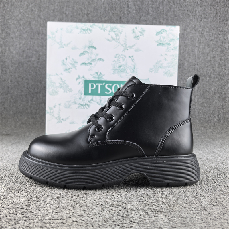 正品撤柜处理时尚休闲真皮马丁靴女秋冬新款松糕厚底短筒单靴子女 - 图3