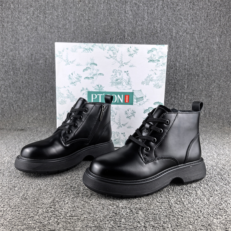 正品撤柜处理时尚休闲真皮马丁靴女秋冬新款松糕厚底短筒单靴子女 - 图2