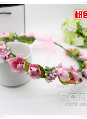 新娘头花婚纱礼服白色海边甜蜜