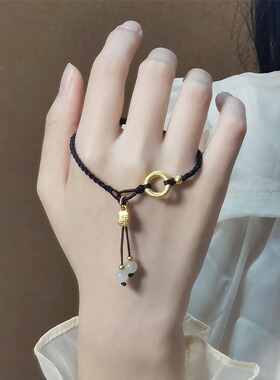 新中式宫廷风平安扣福牌手链女ins轻奢国潮手环小众个性设计手饰