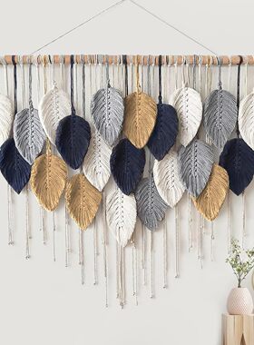 tton Rope Woven lor Leaves Tapestry Wind Living Room Bedroom