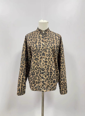 Loose American Shirt Jacket Women's Lazy Style Leopard Print